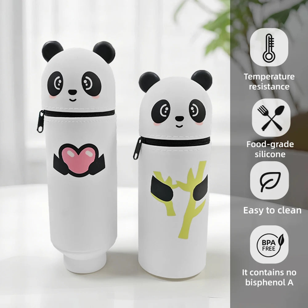 Trousse scolaire en silicone – Animaux mignons, grande capacité