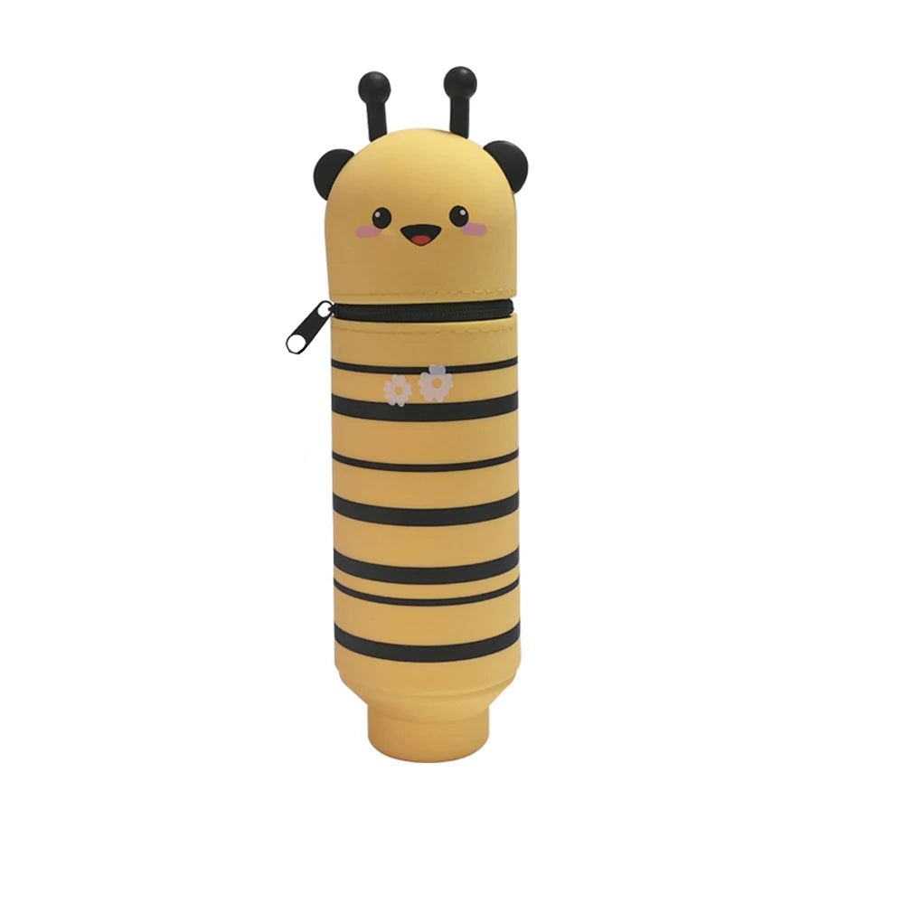 Trousse scolaire en silicone – Animaux mignons, grande capacité