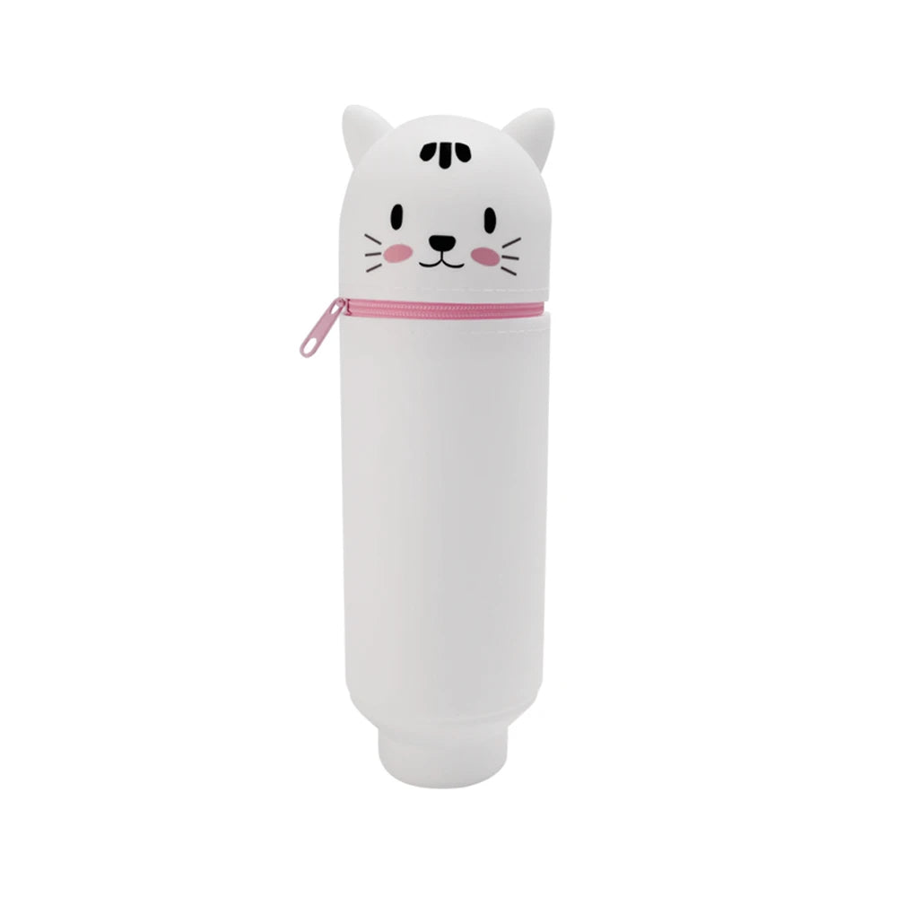 Trousse scolaire en silicone – Animaux mignons, grande capacité