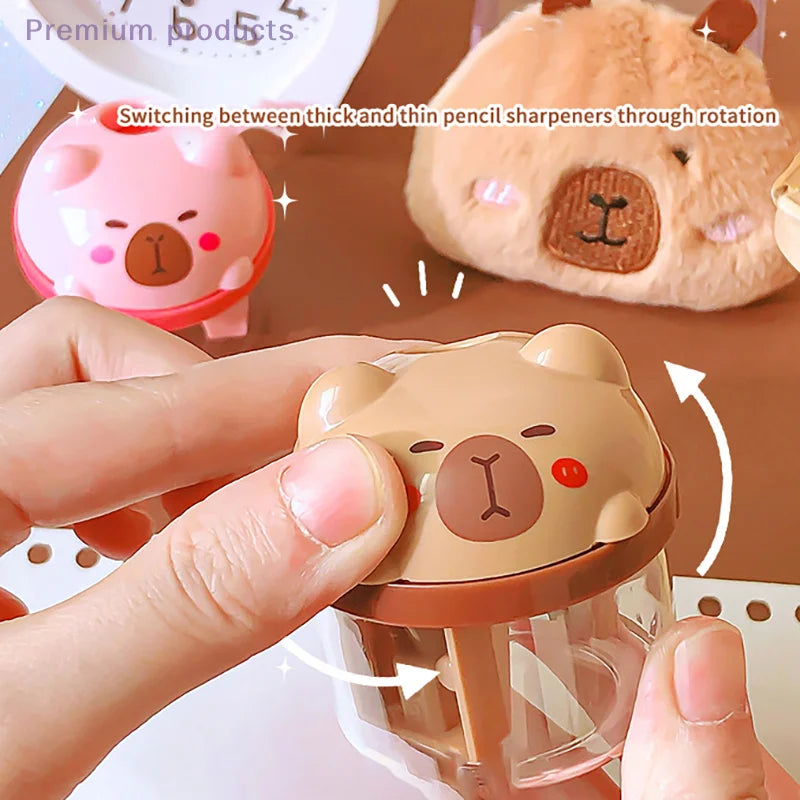 Taille-Crayon Capybara avec Réservoir – Fourniture Scolaire Enfant