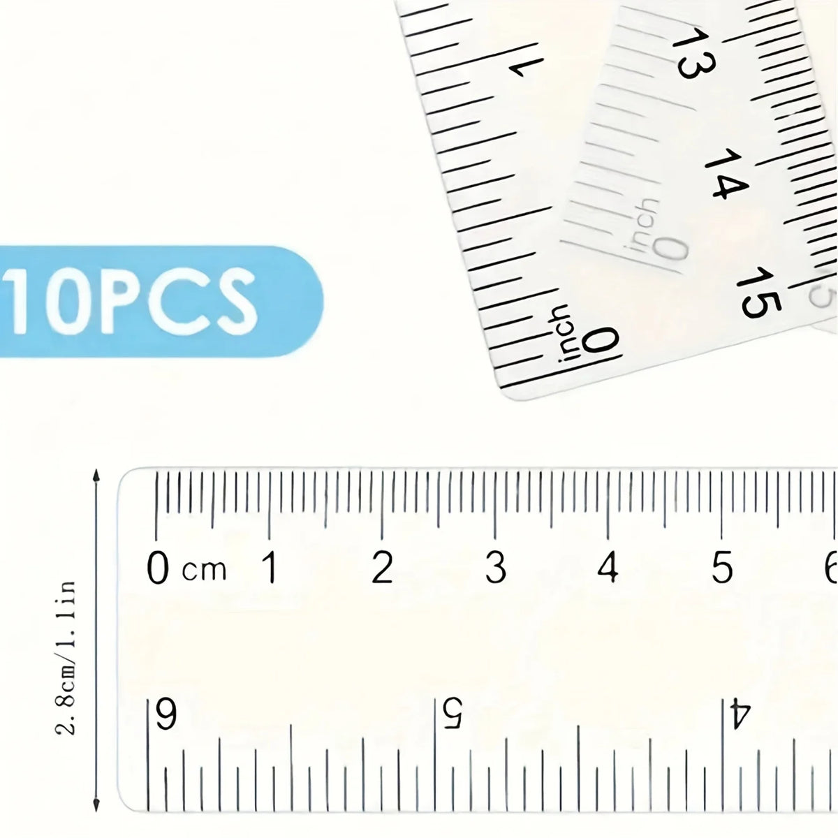 Lot de 10 Règles Transparentes