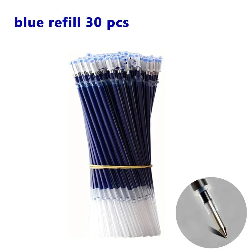 Set de 23 Stylos Gel Noir Bleu Rouge avec Recharges – Fournitures Scolaires et Bureau, Pointe Fine, Accessoires de Papeterie