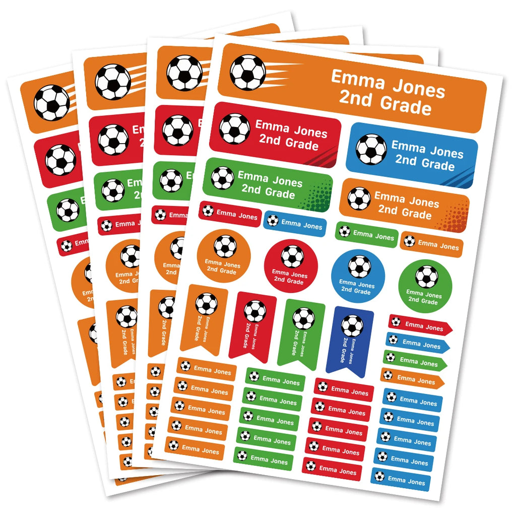 Étiquettes Scolaires Personnalisées Football – Prénom Enfant