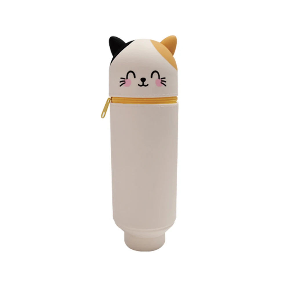 Trousse scolaire en silicone – Animaux mignons, grande capacité