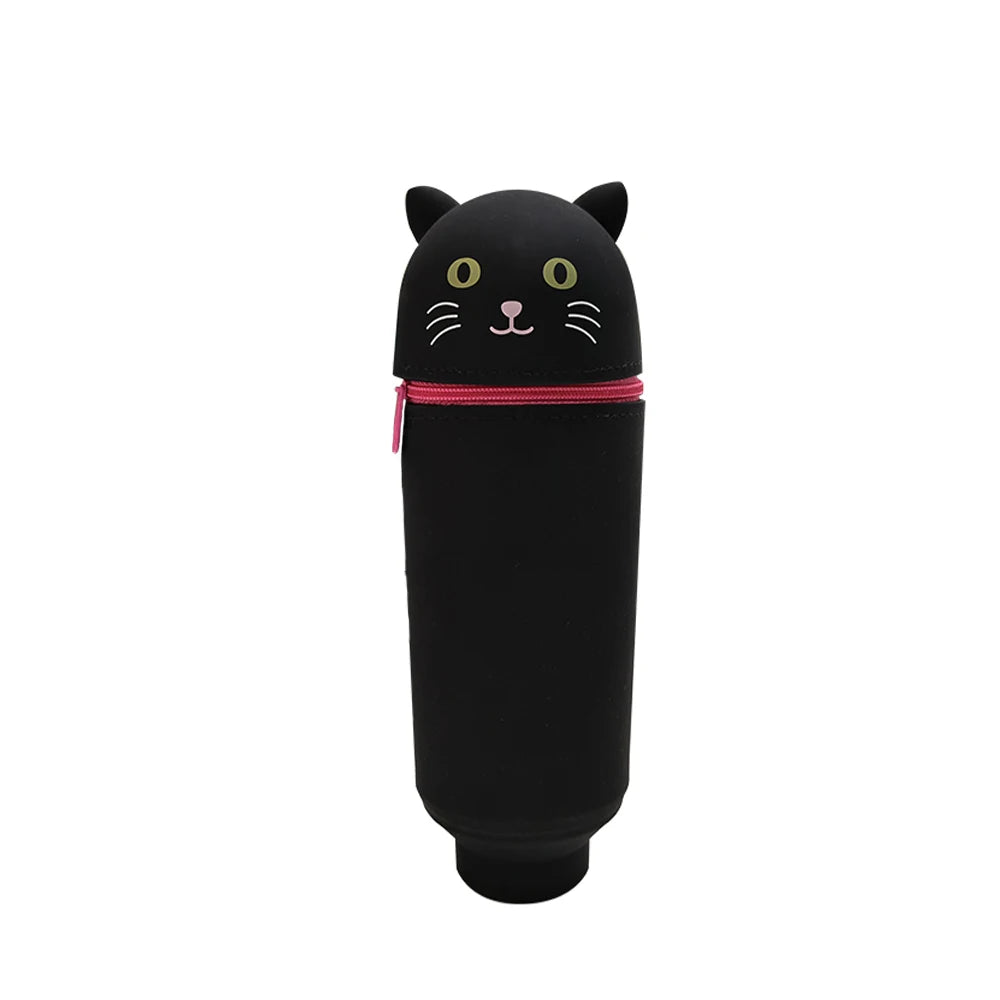 Trousse scolaire en silicone – Animaux mignons, grande capacité
