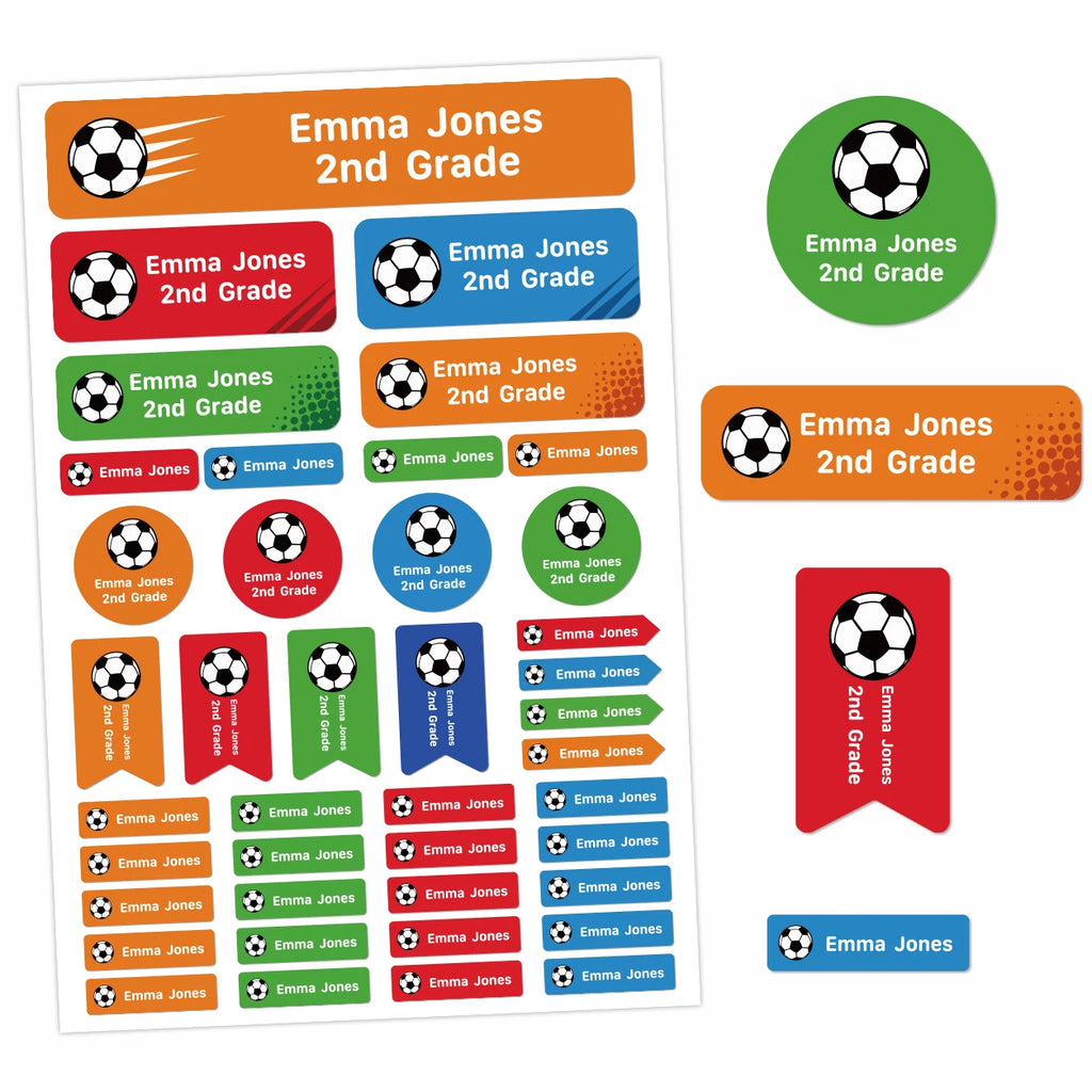 Étiquettes Scolaires Personnalisées Football – Prénom Enfant