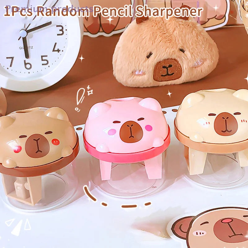 Taille-Crayon Capybara avec Réservoir – Fourniture Scolaire Enfant