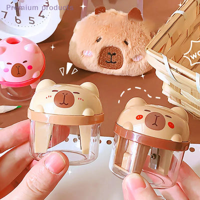 Taille-Crayon Capybara avec Réservoir – Fourniture Scolaire Enfant