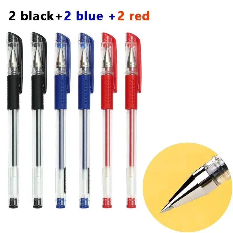 Set de 23 Stylos Gel Noir Bleu Rouge avec Recharges – Fournitures Scolaires et Bureau, Pointe Fine, Accessoires de Papeterie