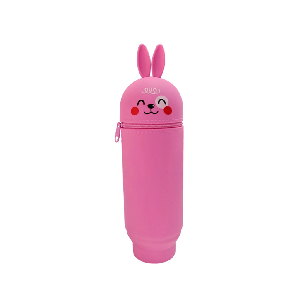 Trousse scolaire en silicone – Animaux mignons, grande capacité