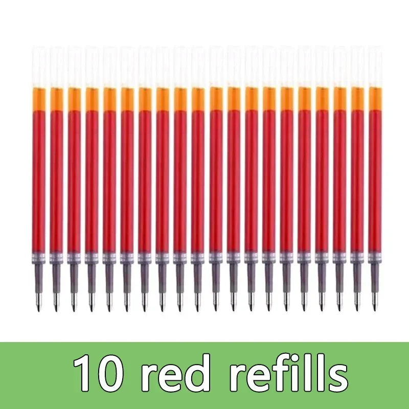 Set de 23 Stylos Gel Noir Bleu Rouge avec Recharges – Fournitures Scolaires et Bureau, Pointe Fine, Accessoires de Papeterie