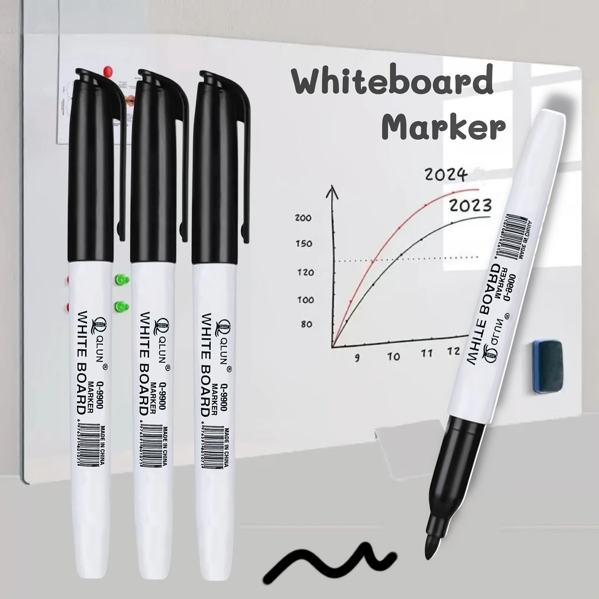 Lot de Marqueurs Effaçables pour Tableau Blanc