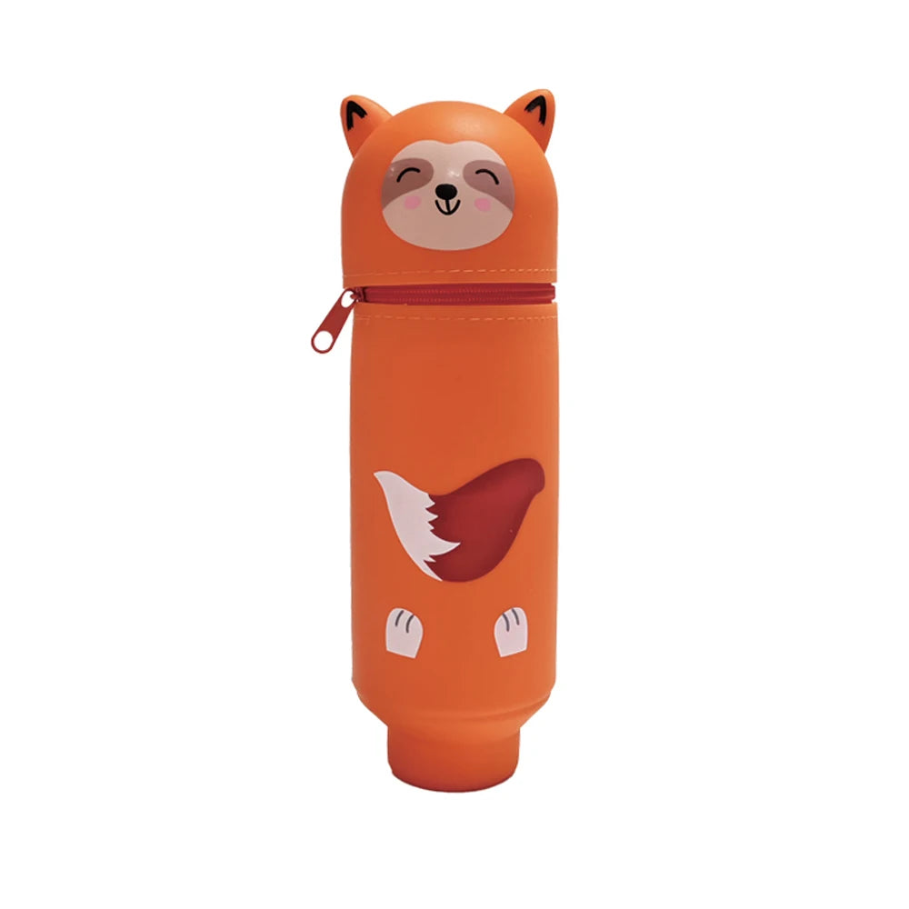 Trousse scolaire en silicone – Animaux mignons, grande capacité
