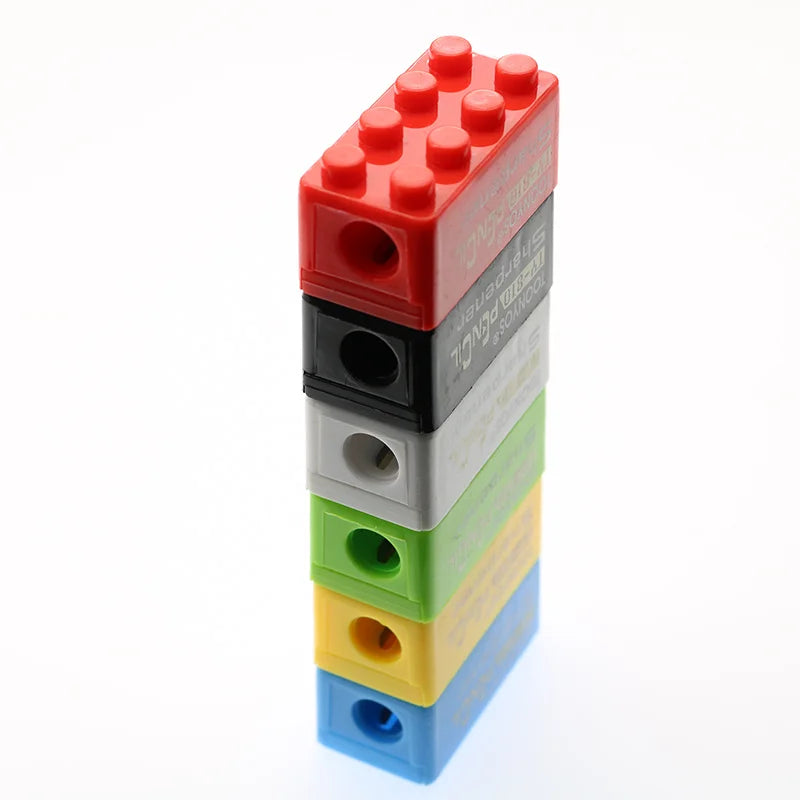 Lot de 10 taille-crayons briques de construction – Multicolores