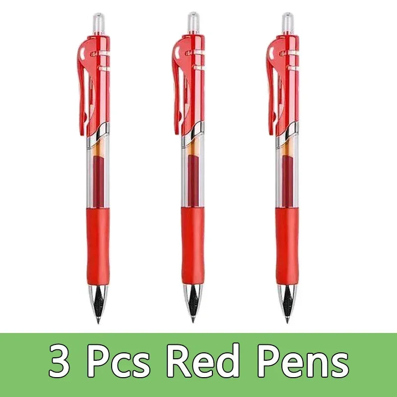 Set de 23 Stylos Gel Noir Bleu Rouge avec Recharges – Fournitures Scolaires et Bureau, Pointe Fine, Accessoires de Papeterie