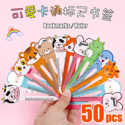 Lot de 50 Marque-Pages Animaux Kawaii – Fournitures Scolaires pour Enfants