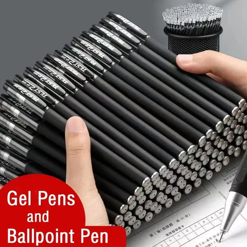 Set de 23 Stylos Gel Noir Bleu Rouge avec Recharges – Fournitures Scolaires et Bureau, Pointe Fine, Accessoires de Papeterie