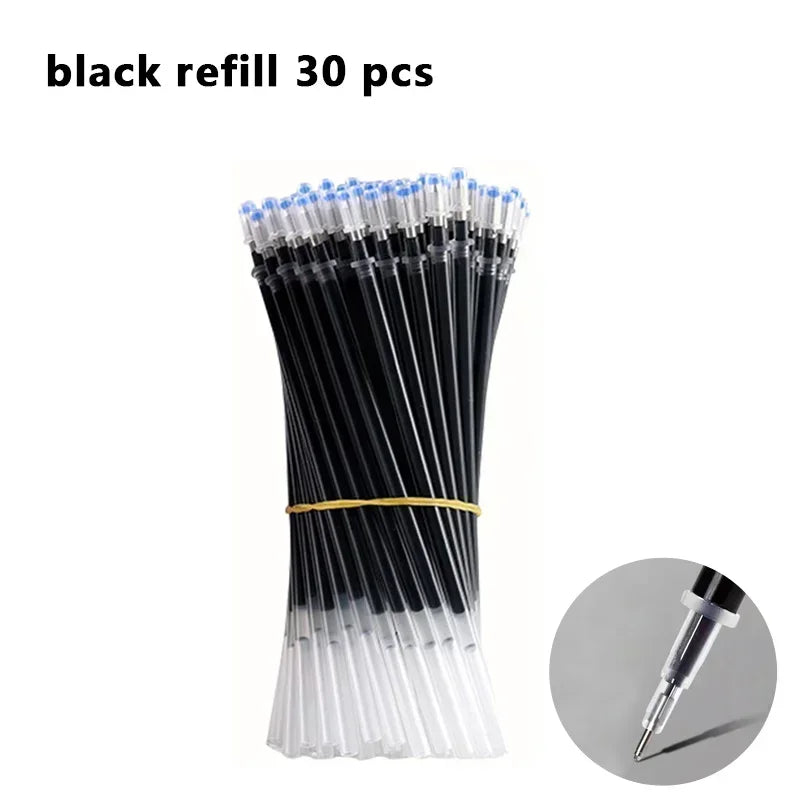 Set de 23 Stylos Gel Noir Bleu Rouge avec Recharges – Fournitures Scolaires et Bureau, Pointe Fine, Accessoires de Papeterie