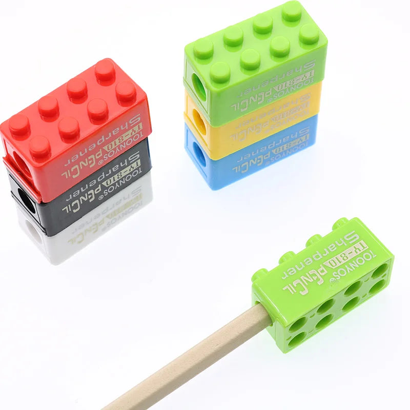 Lot de 10 taille-crayons briques de construction – Multicolores