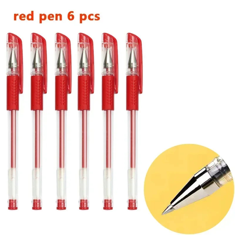 Set de 23 Stylos Gel Noir Bleu Rouge avec Recharges – Fournitures Scolaires et Bureau, Pointe Fine, Accessoires de Papeterie