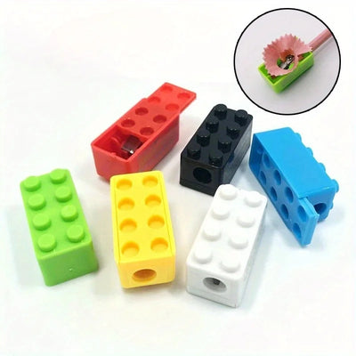 Lot de 10 taille-crayons briques de construction – Multicolores