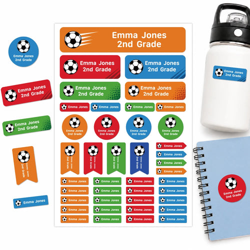 Étiquettes Scolaires Personnalisées Football – Prénom Enfant