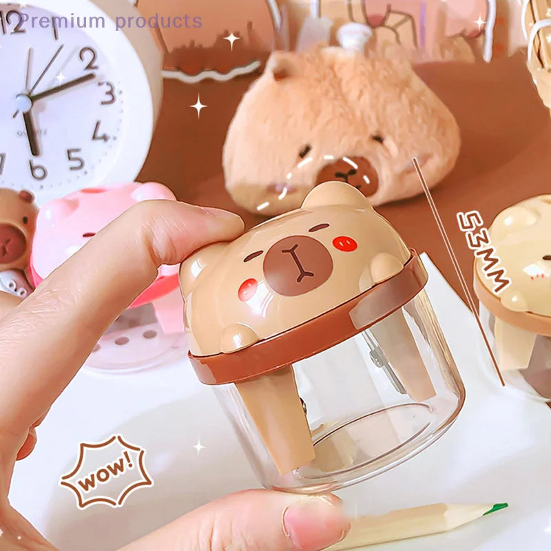 Taille-Crayon Capybara avec Réservoir – Fourniture Scolaire Enfant